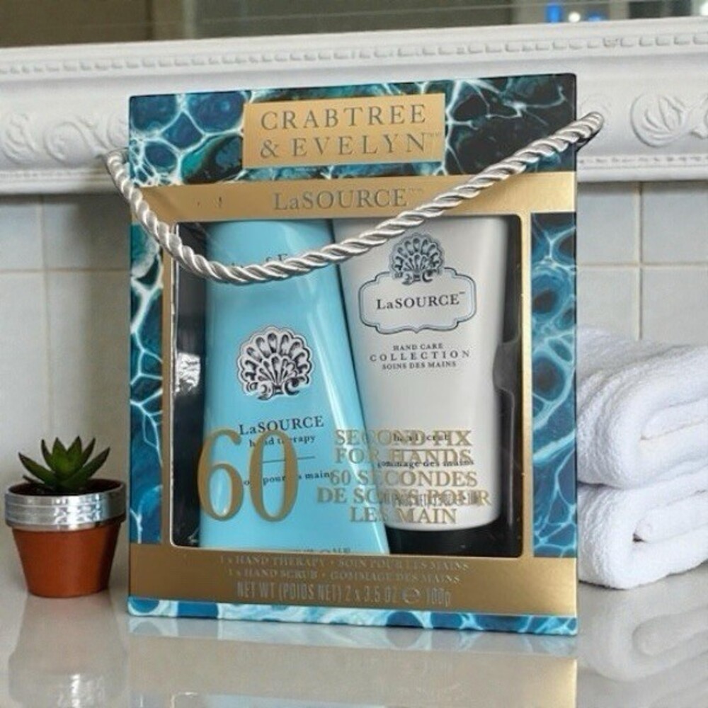 Crabtree & Evelyn La Source Hand Therapy & hand scrub gift set 3.5oz ea New
